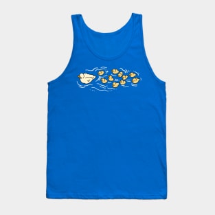 Cute Swimming Ducks Baby Ducklings and Mother Tank Top